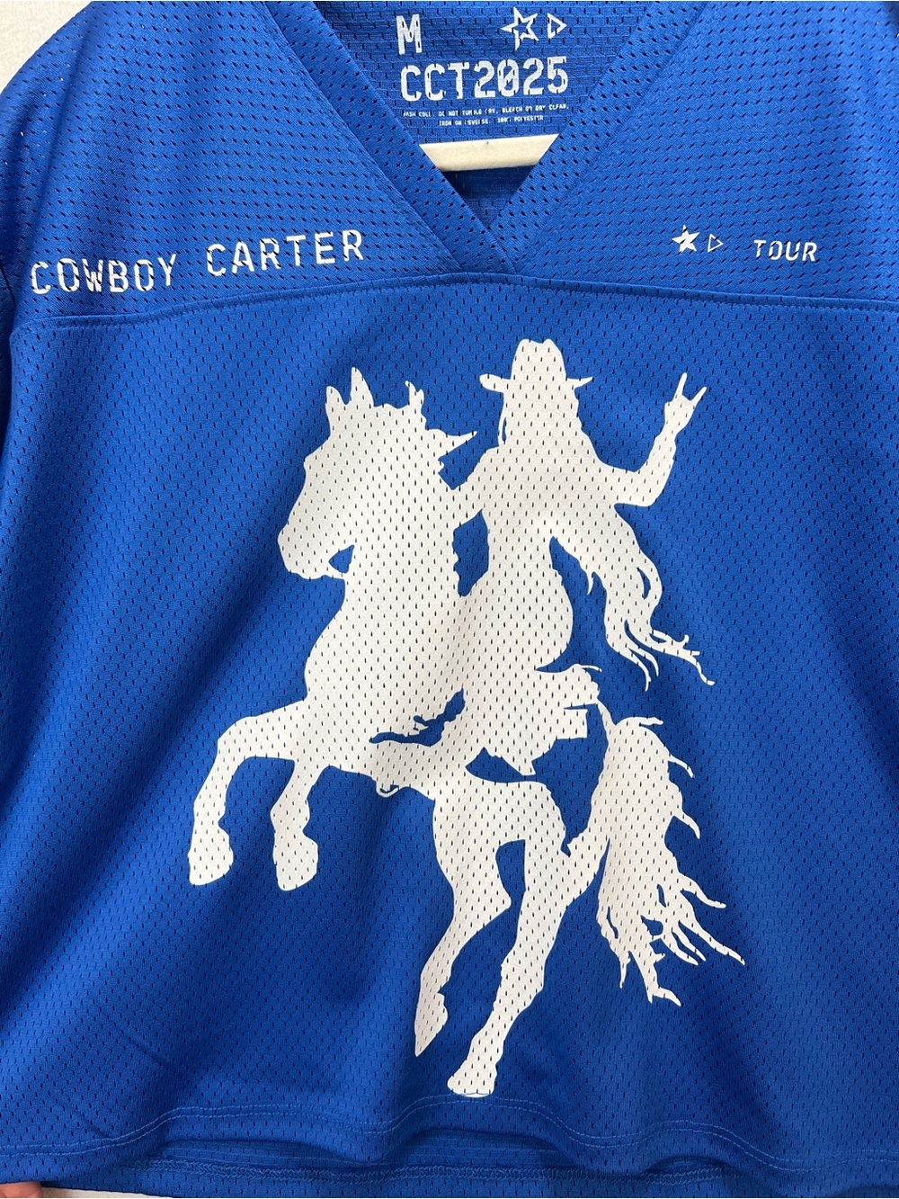 Beyoncé Cowboy Carter Blue Jersey Size M Royal Blue - Picture 2 of 7